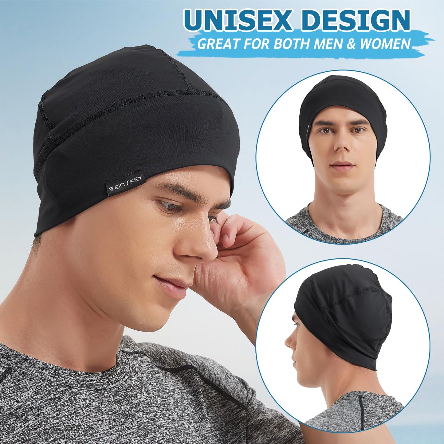 - EINSKEY Cooling Skull Cap Beanie Hat | 2-Pack Moisture Wicking Wave Cap -