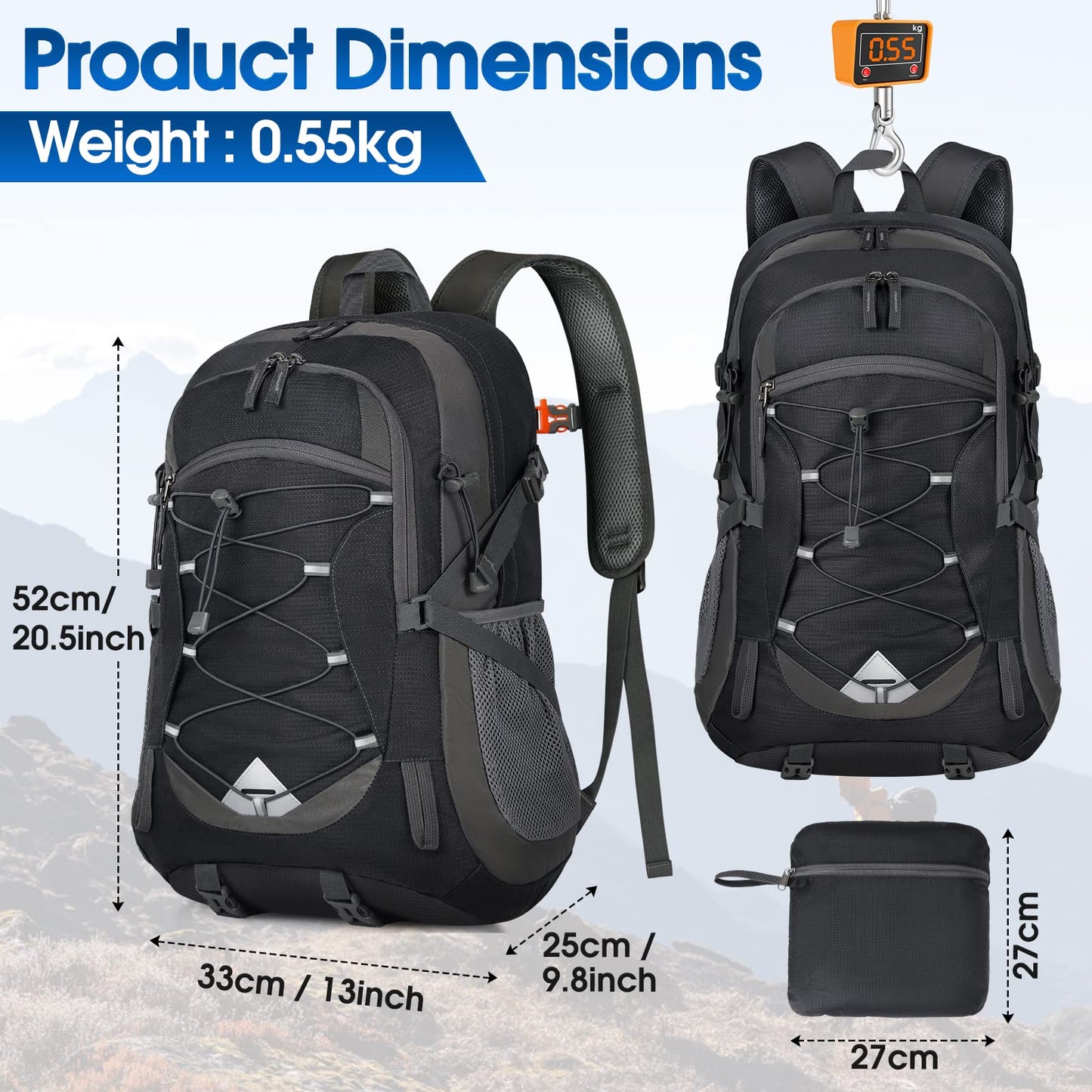 - IGOLUMON Hiking Backpack | 40L Lightweight Foldable Backpack -