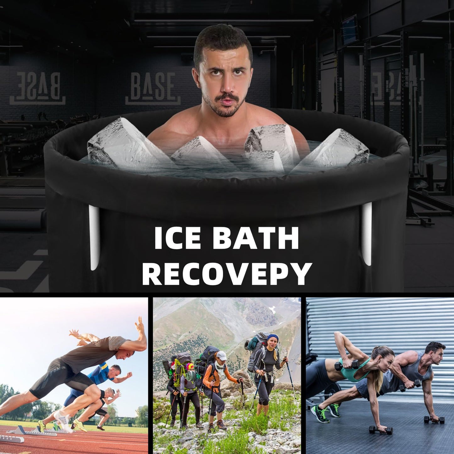 - Hicare One-second Foldbale Ice Bath | Portable Ice Bath Tub for Recovery -