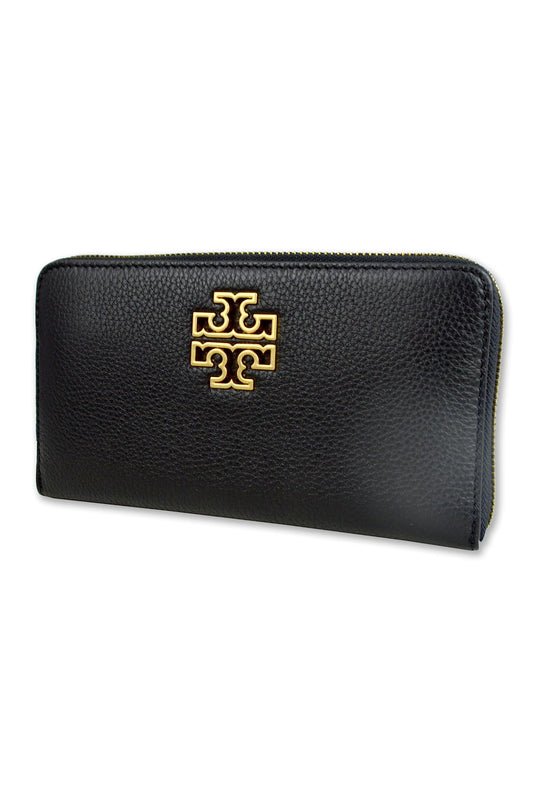 - Tory Burch Women's 141004 Pebbled Leather Continental Wallet | Black -