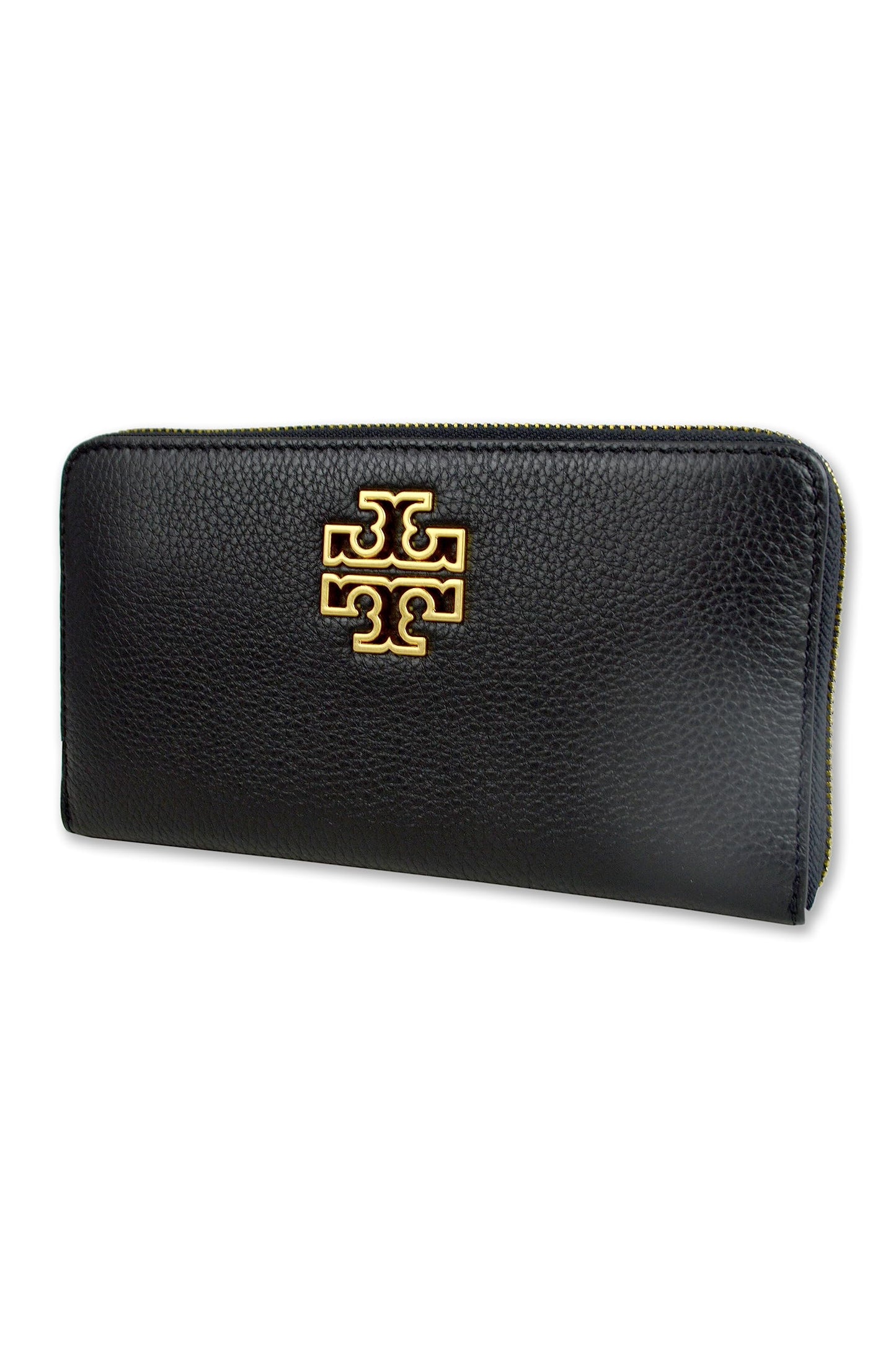 - Tory Burch Women's 141004 Pebbled Leather Continental Wallet | Black -