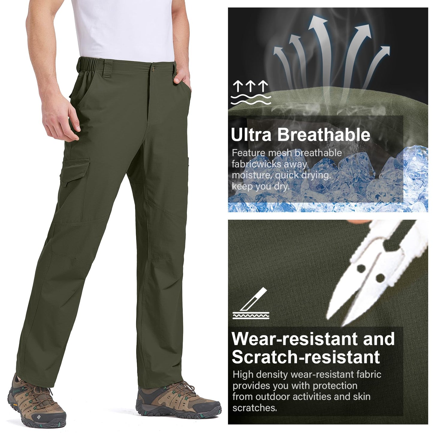 - Winebox Walking Hiking Trousers Mens Quick Dry & Lightweight