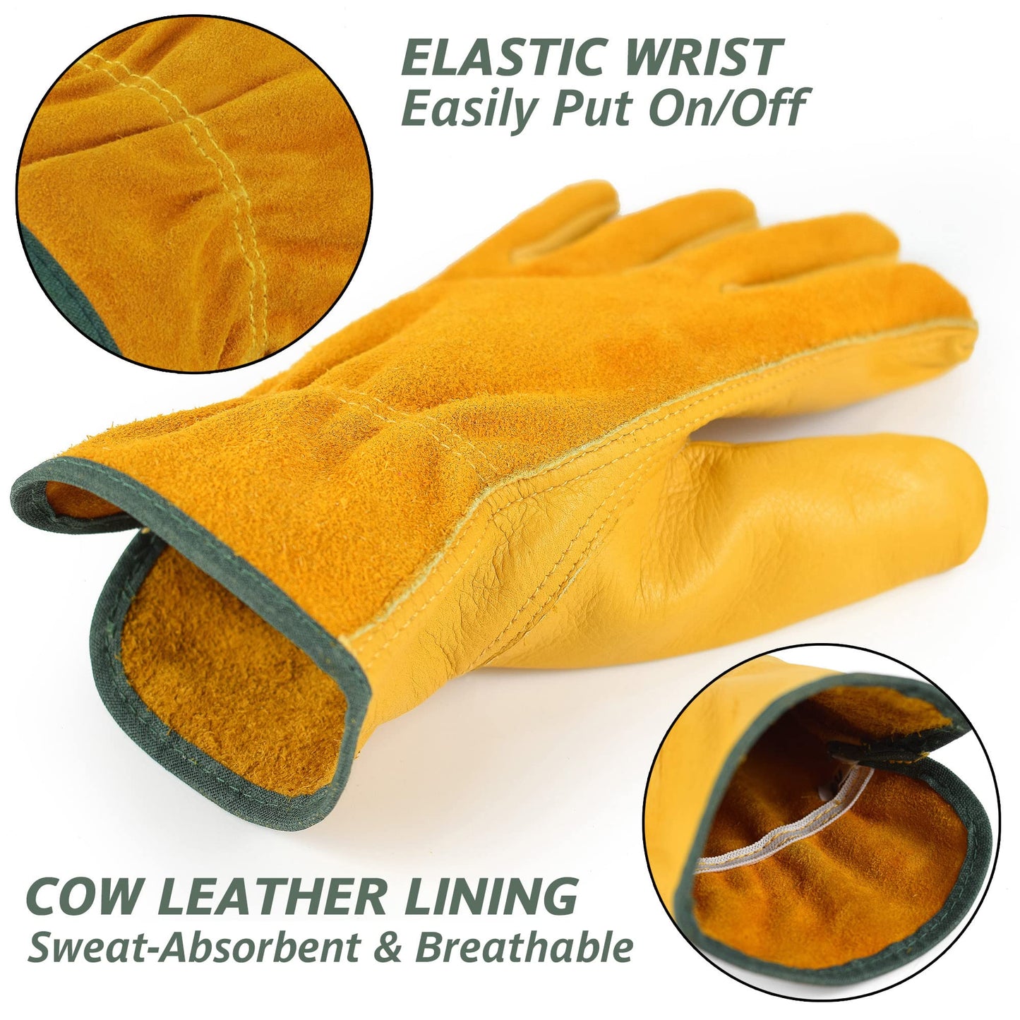 - EINSKEY Gardening Gloves | Tough Thorn Proof Leather Safety Work Gloves | Heavy Duty Rigger Protective Gloves with Strong Grip -