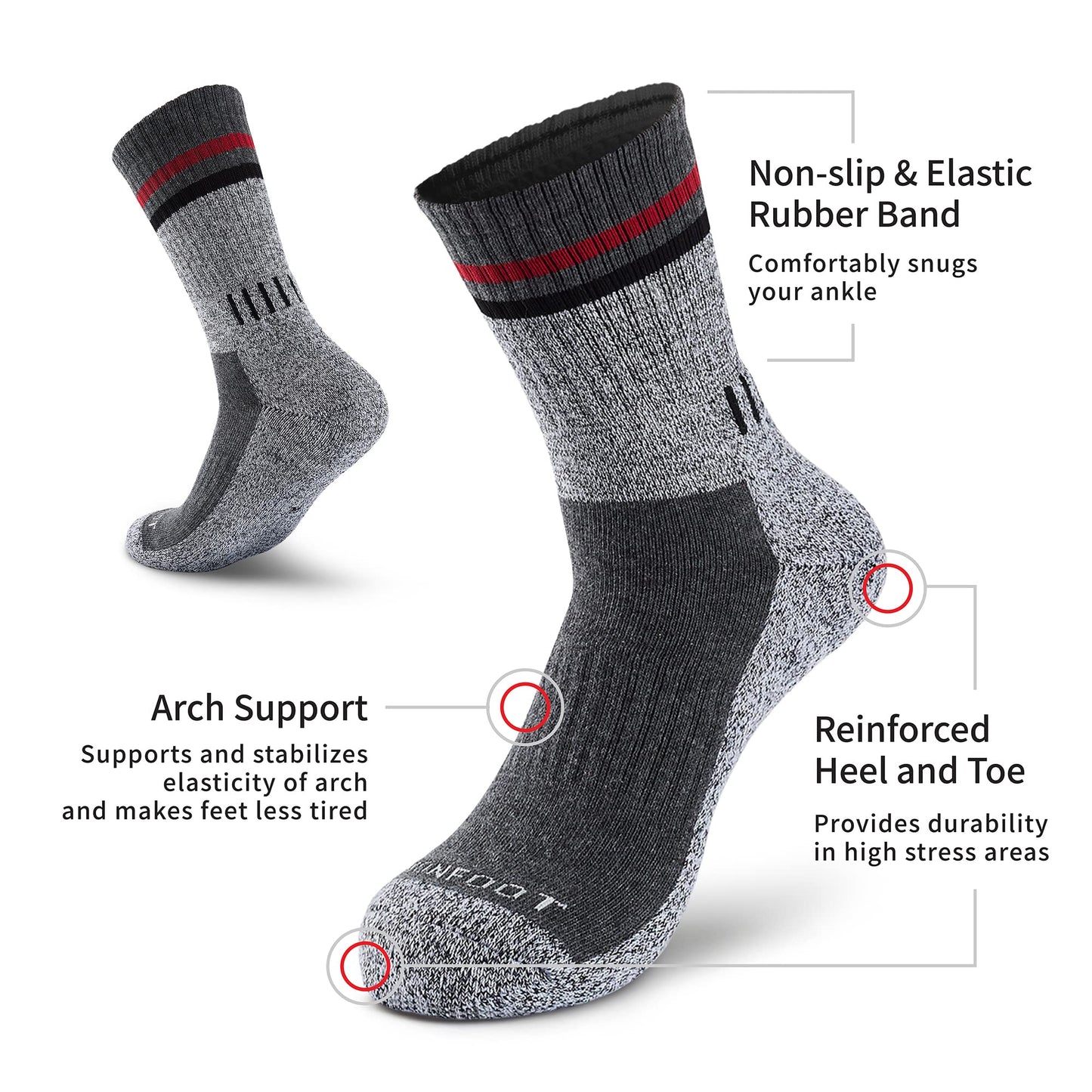 - MONFOOT 3 Pairs | Trekking Hiking Socks -