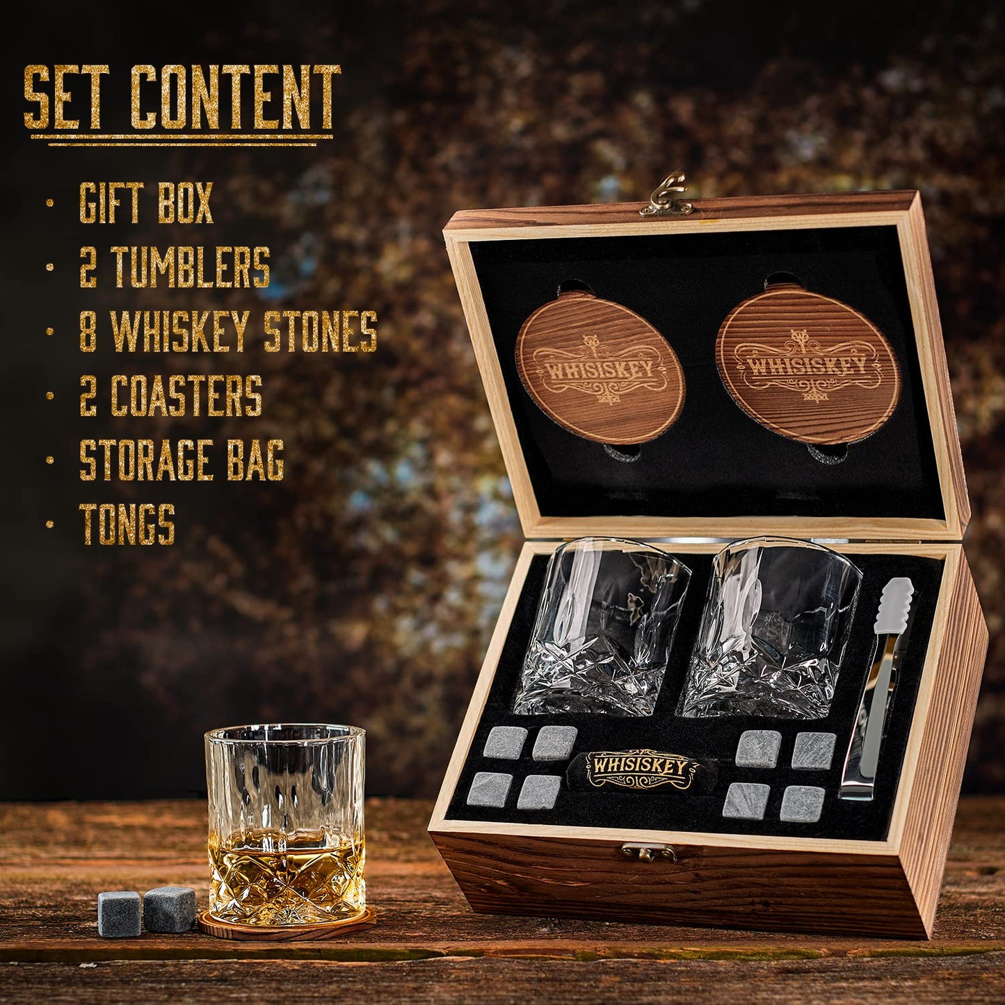 - Whisiskey - Whisky Glasses Set - Whisky Accessories Set - Whisky Gift Set