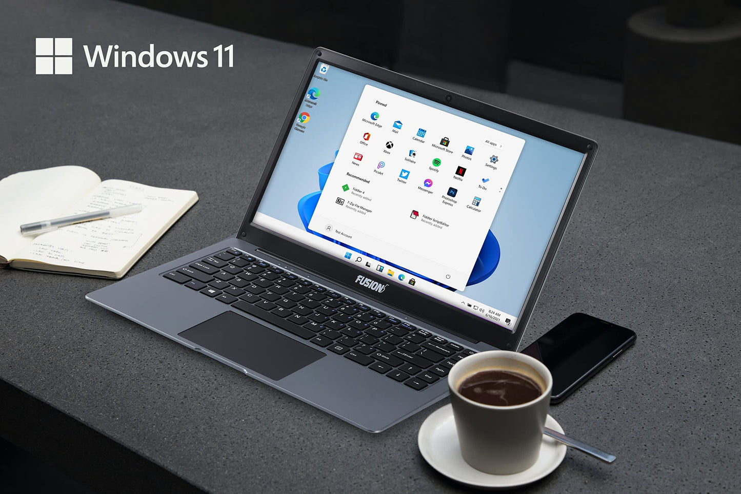- Fusion5 14.1" A90B+ Pro | 128GB Windows 10 Laptop (Windows 11 Compatible) - 4GB RAM -