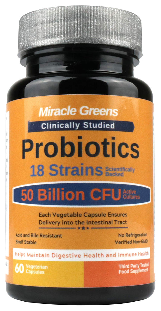 - Powerful 50 Billion CFU Probiotics | 18 Strains | Stomach Acid Resistant | Shelf Stable -