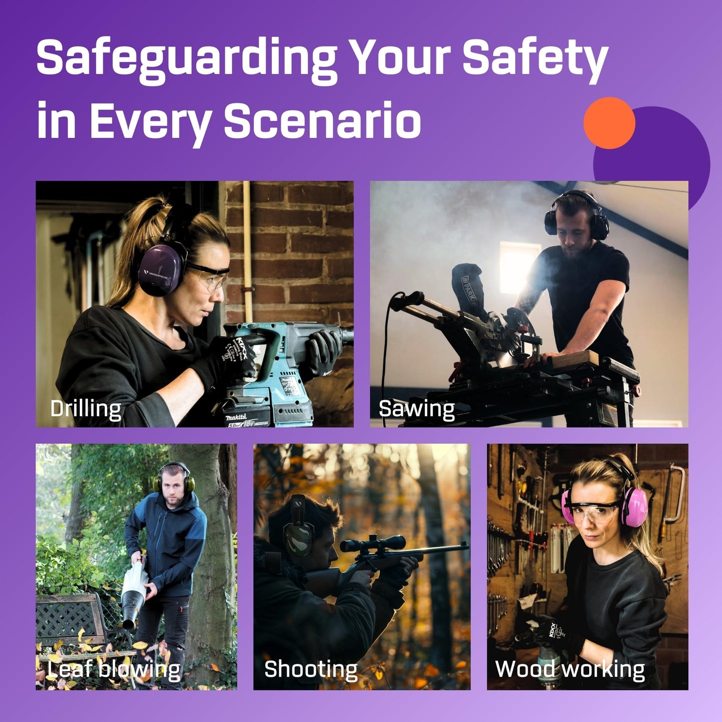 - Vanderfields Ear Defenders Adults, 33dB Certified UKCA, Protection Noise Cancelling Headphones -