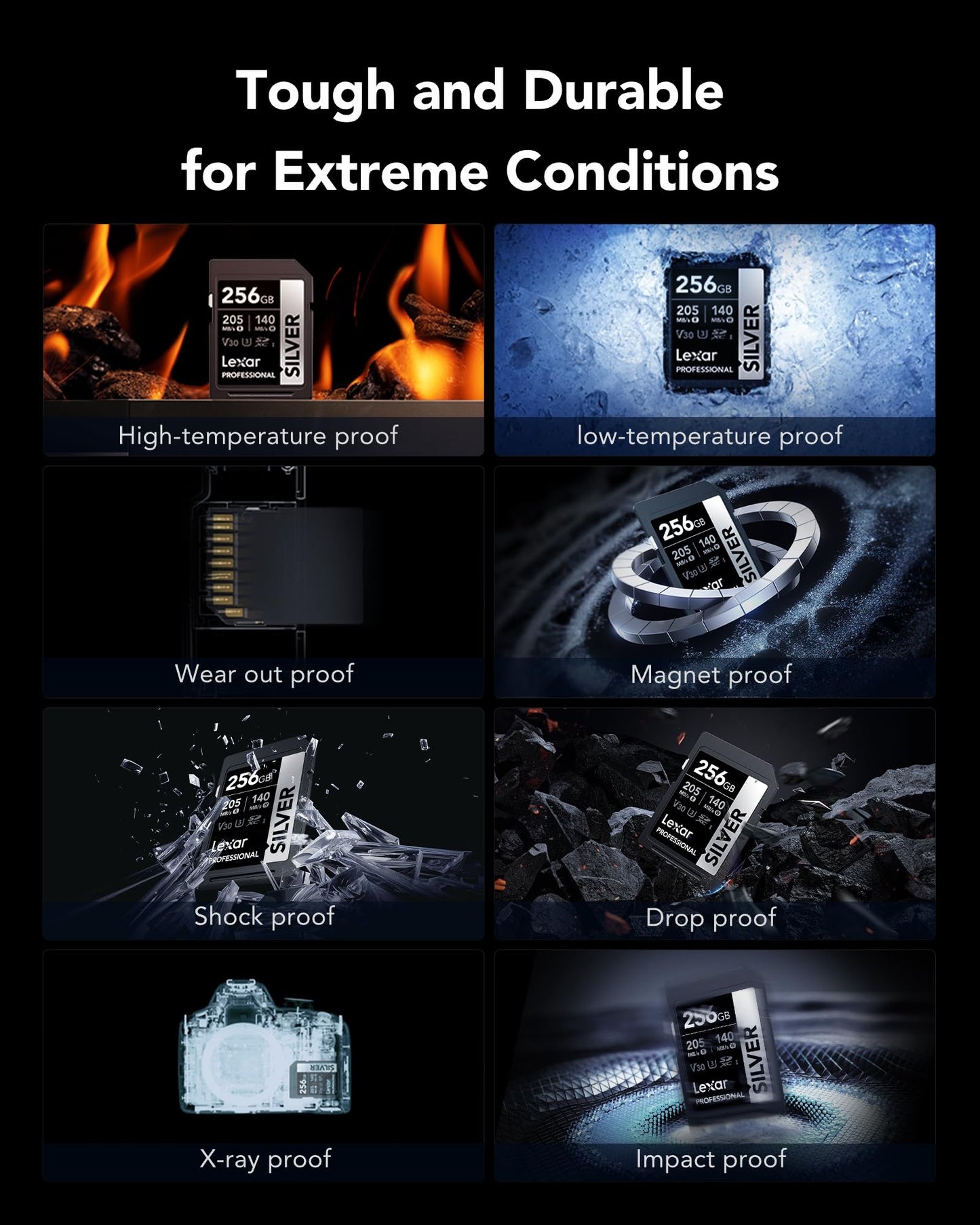 - Lexar Professional SILVER SD Card | 256GB -