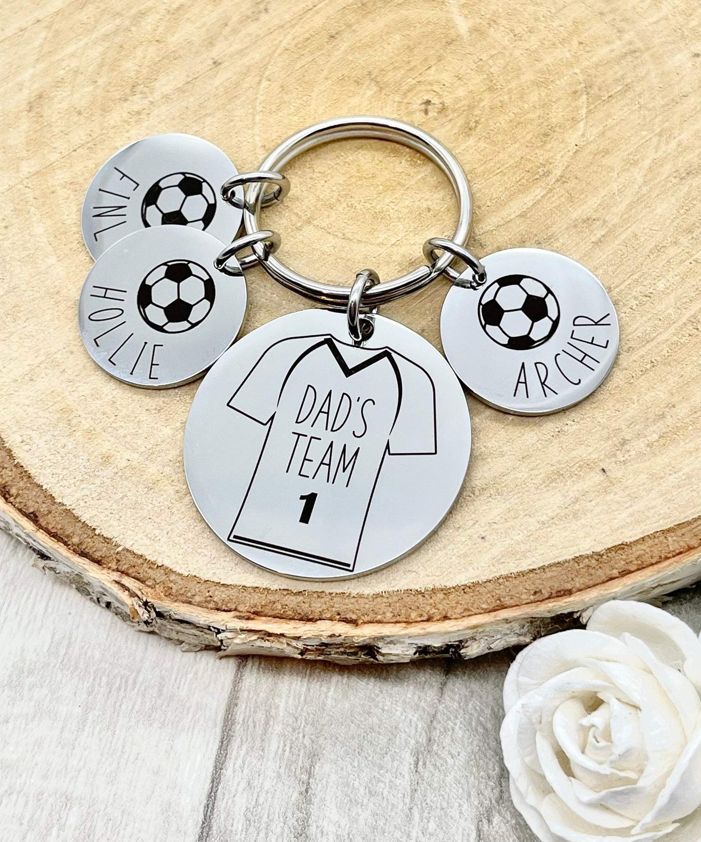 - Football Gift for Dad | Personalised Fathers Day Keyring -
