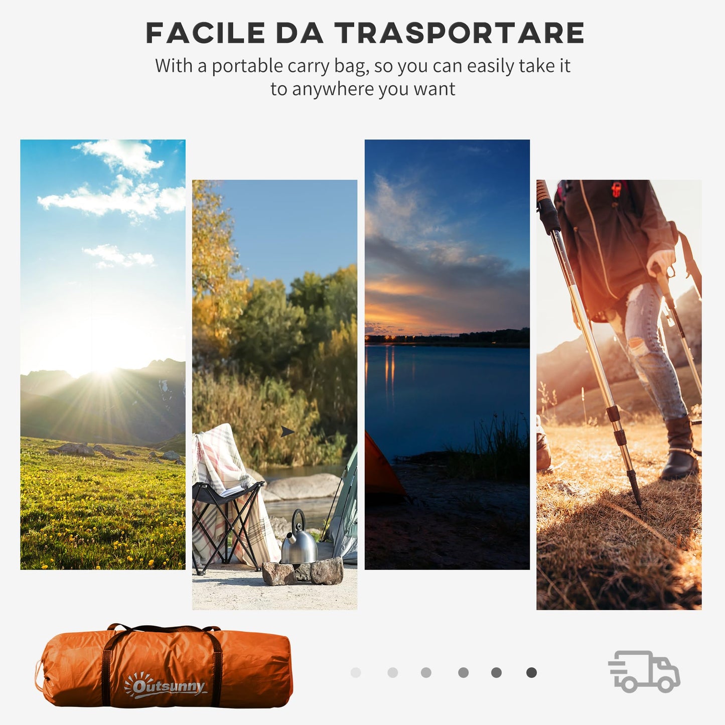 - Outsunny 4-6 Man Camping Tent | Two Bedroom | Hiking Sun Shelter -