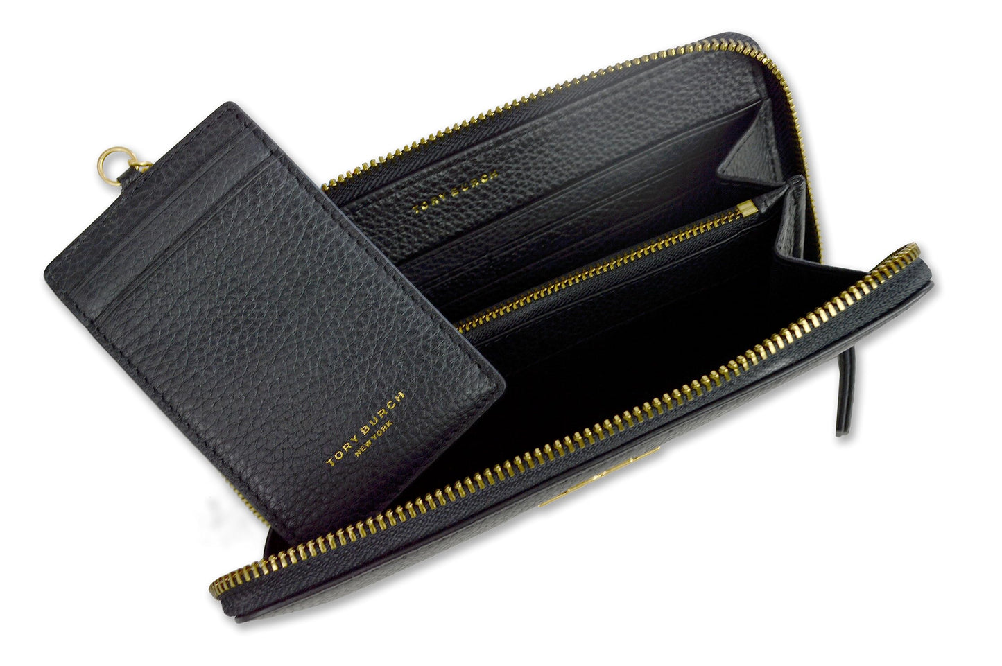 - Tory Burch Women's 141004 Pebbled Leather Continental Wallet | Black -