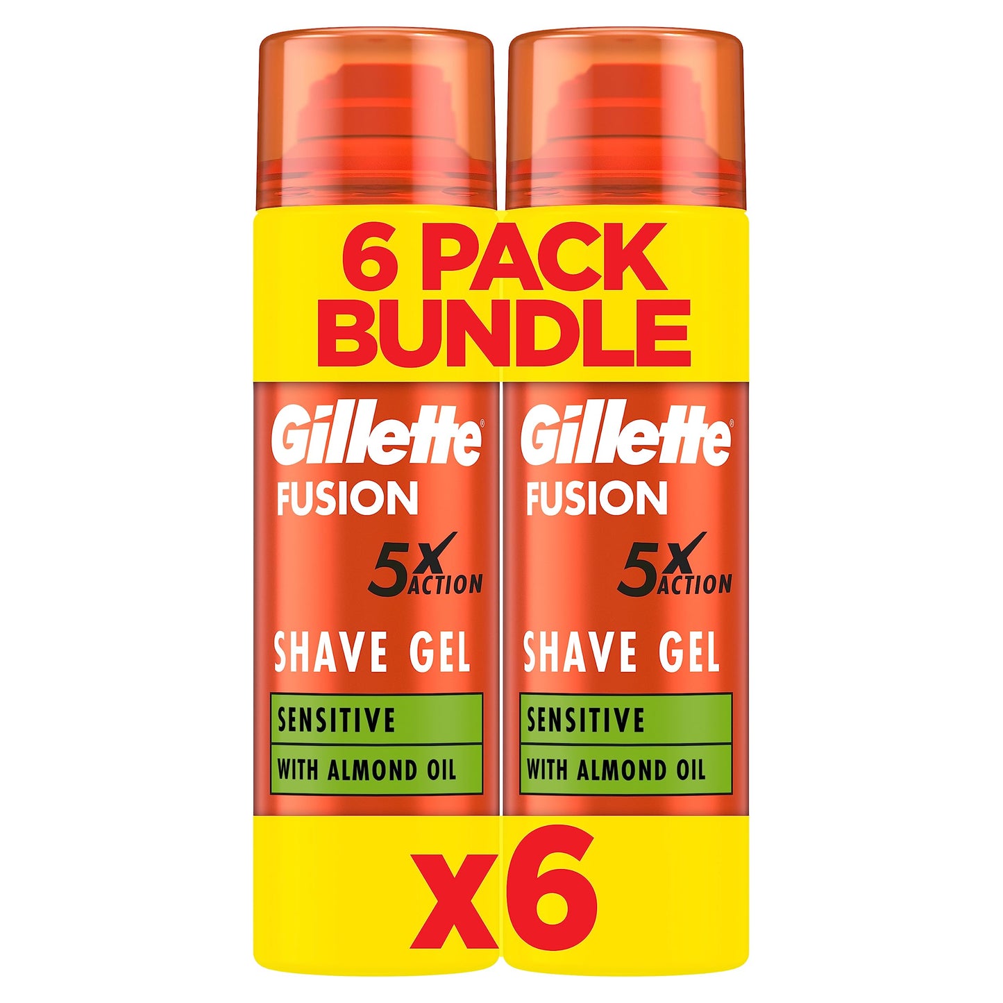 - Gillette Fusion Shave Gel for Men with Almond Oil | Sensitive Skin | 5X Action -