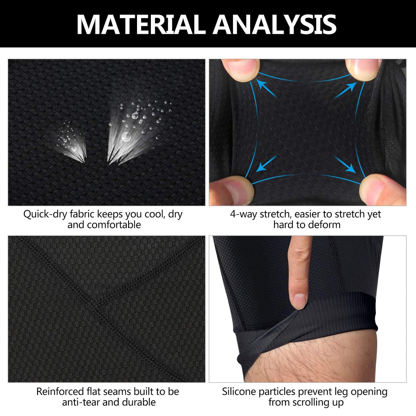 - NICEWIN Men’s Cycling Underwear | 3D Padded Compression Shorts -