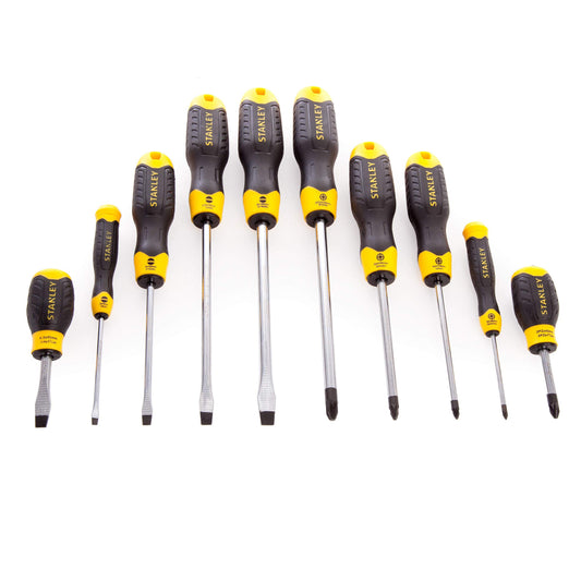- STANLEY 10 Piece Cushion Grip Screwdriver Set | Flared/Pozi -