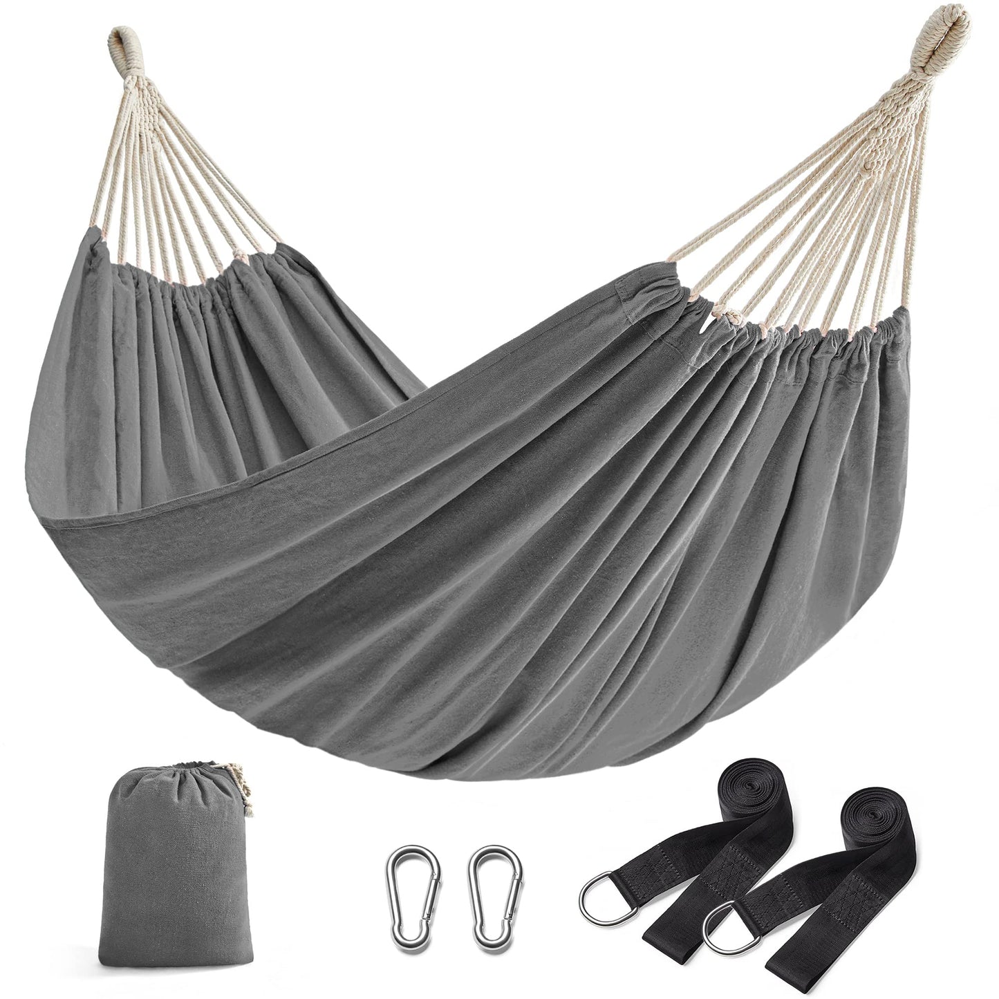- SONGMICS Hammock | 210 x 150 cm | Double Hammock | 300 kg Load Capacity | For Terrace, Garden, Outdoor, Camping | Complete With Carry Bag | Grey GDC15GY -