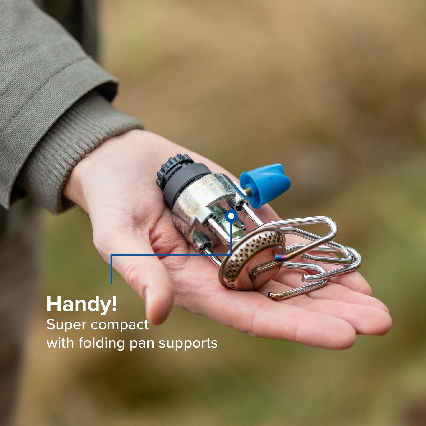 Campingaz Bleuet Micro Plus Camping Stove, lightweight 1-burner Gas Stove, high power 1250 watts, for camping, festivals, hiking, runs off CV 470 gas gartridges, Blue