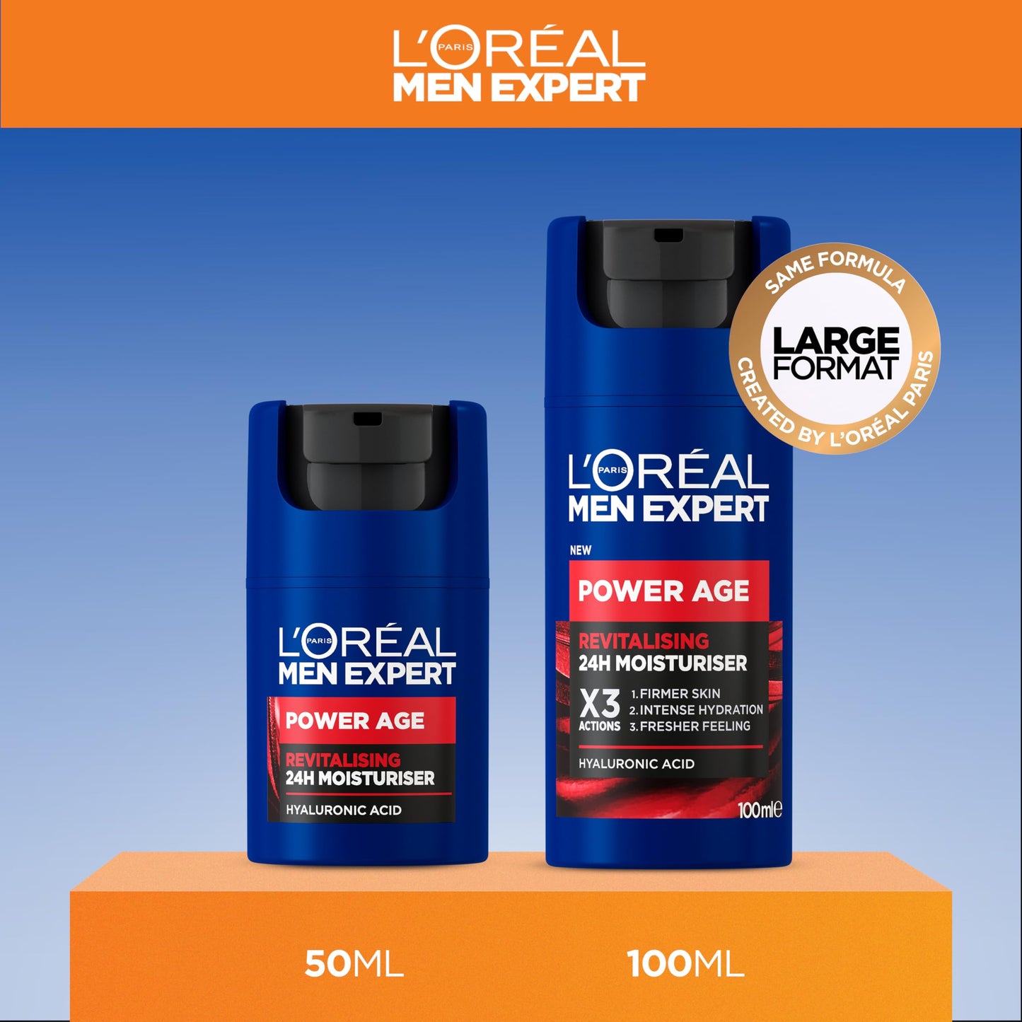 - L'Oréal Men Expert Power Age Moisturiser | Hydrating & Revitalising Hyaluronic Acid -