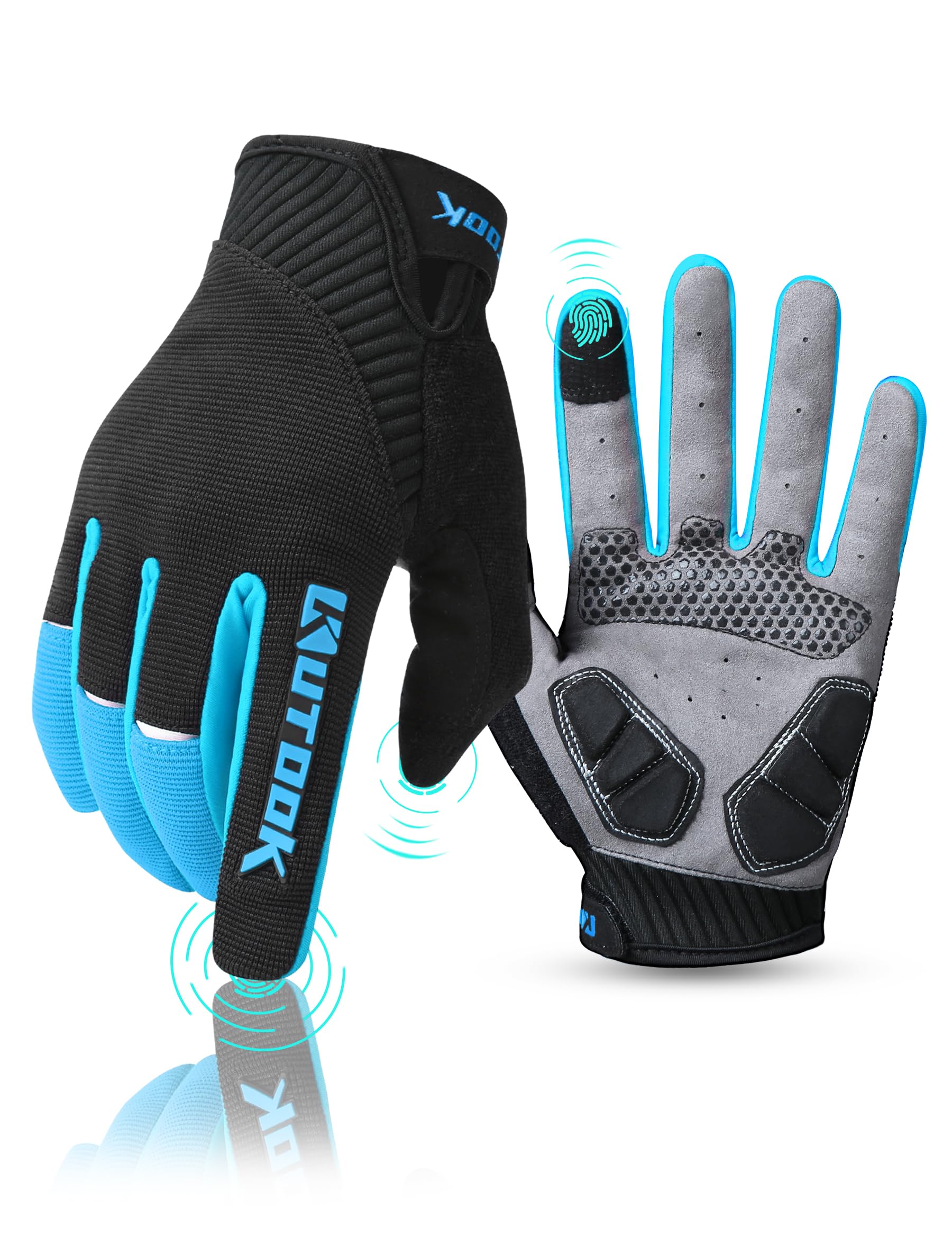 KUTOOK Cycling Gloves Mountain Bike for Men Touchscreen MTB Cycle Bicy Top Dad
