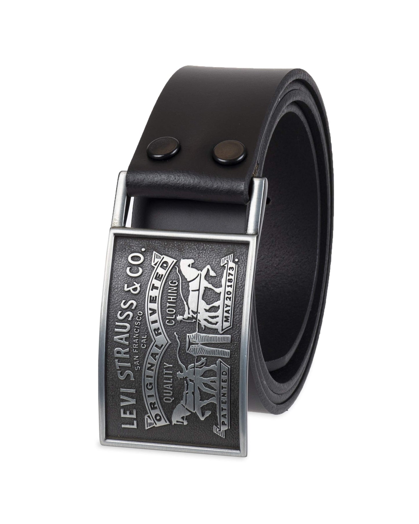 - Levi's Men's Leather Belt With Plaque Buckle | Medium -