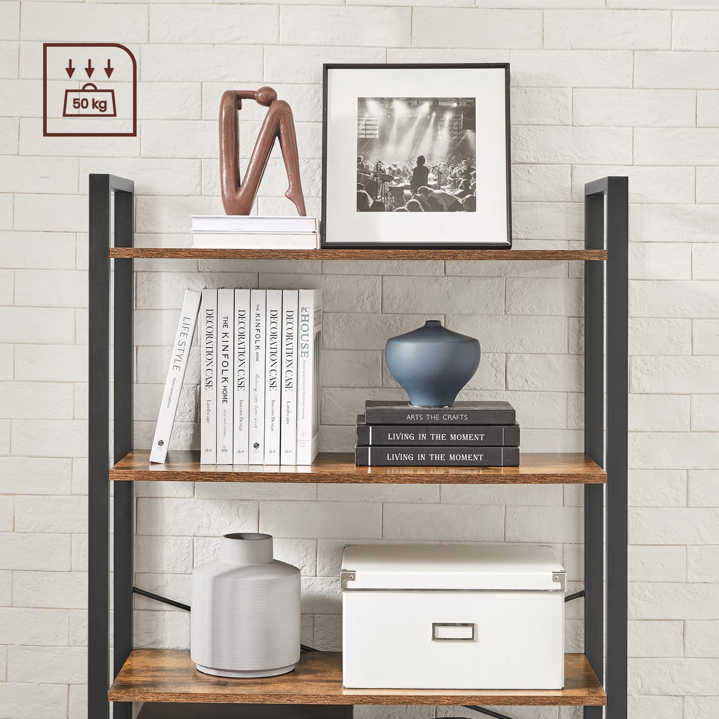 - VASAGLE 6-Tier Tall Bookshelf, Large Bookcase, Steel Frame, Freestanding Shelf Unit -