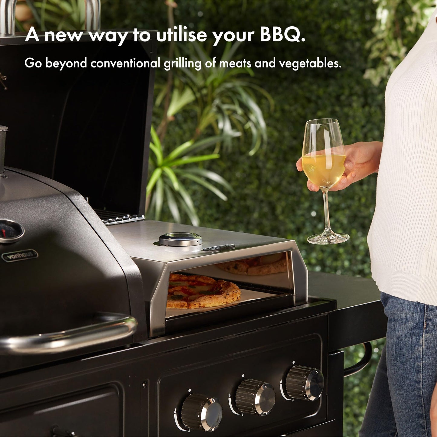 - VonHaus BBQ Pizza Oven Outdoor – Pizza Stone Included, for Charcoal & Gas Barbecue Grills –
