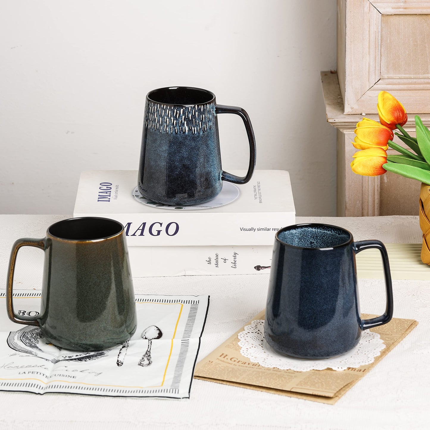 - Large Ceramics Coffee Mugs | Extra Large Cups | Cappuccino, Latte, Hot Chocolate Or Hot Tea -