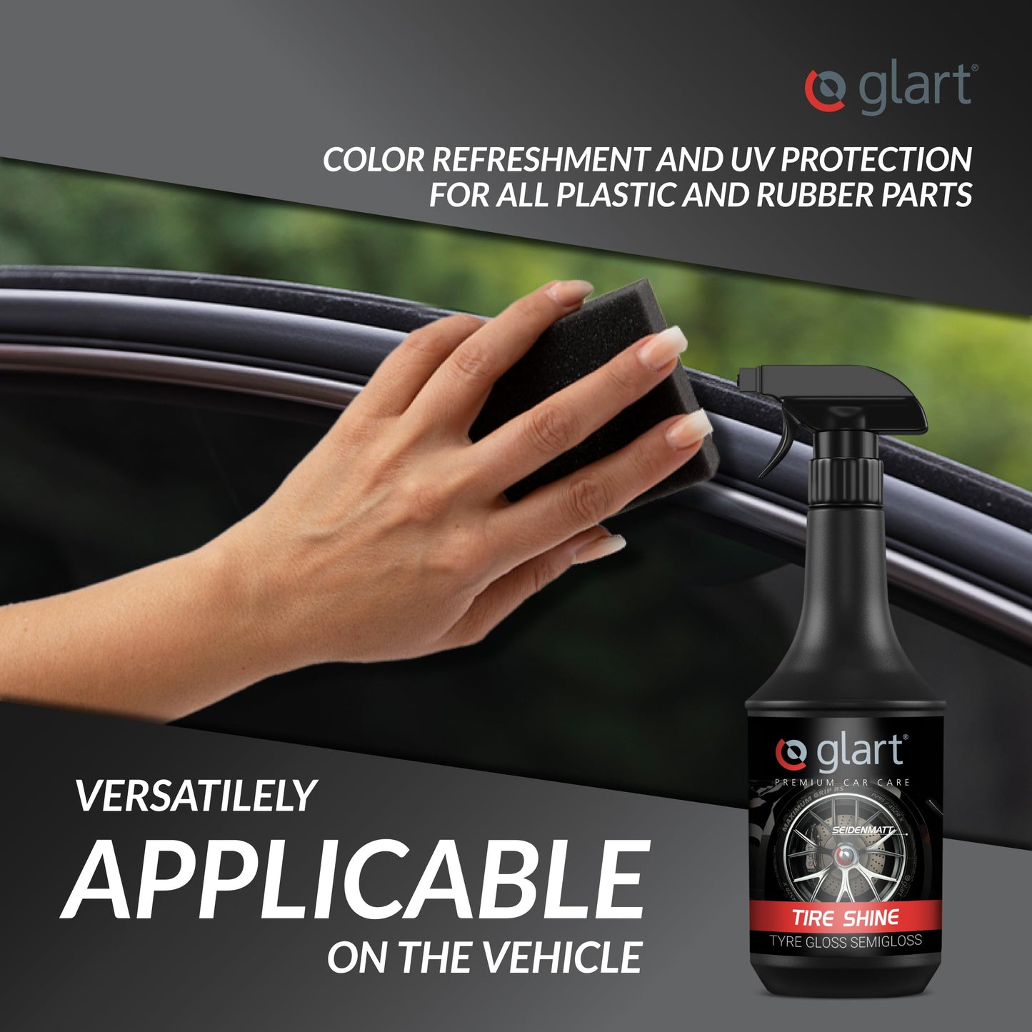 - Glart 451RK Car Tyre Shine | Tyre and Plastic Care, Rubber Care, Silky Matt -