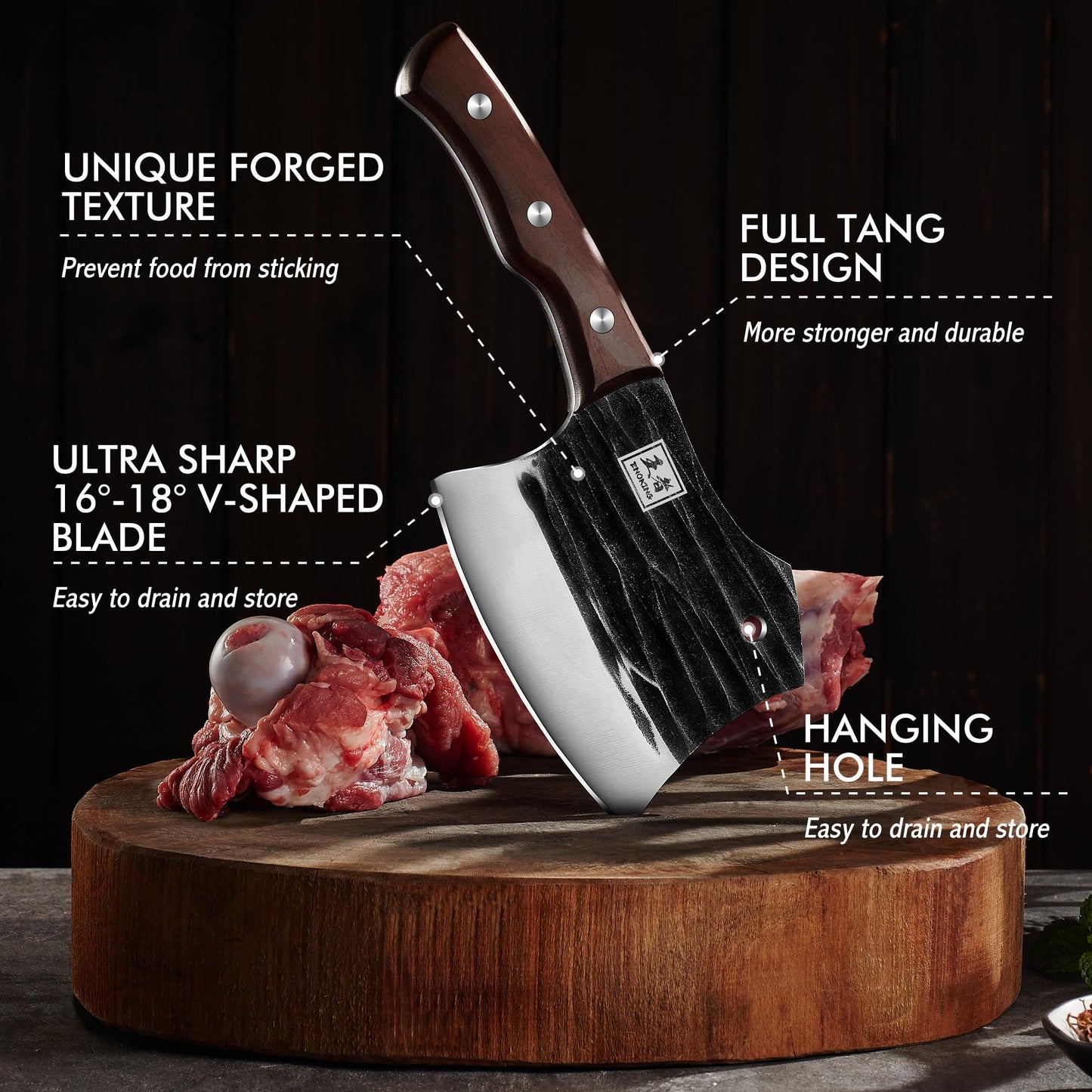 - ENOKING Chef Knife | 5.7inch Handmade Forged Thickened Cooking Knife -
