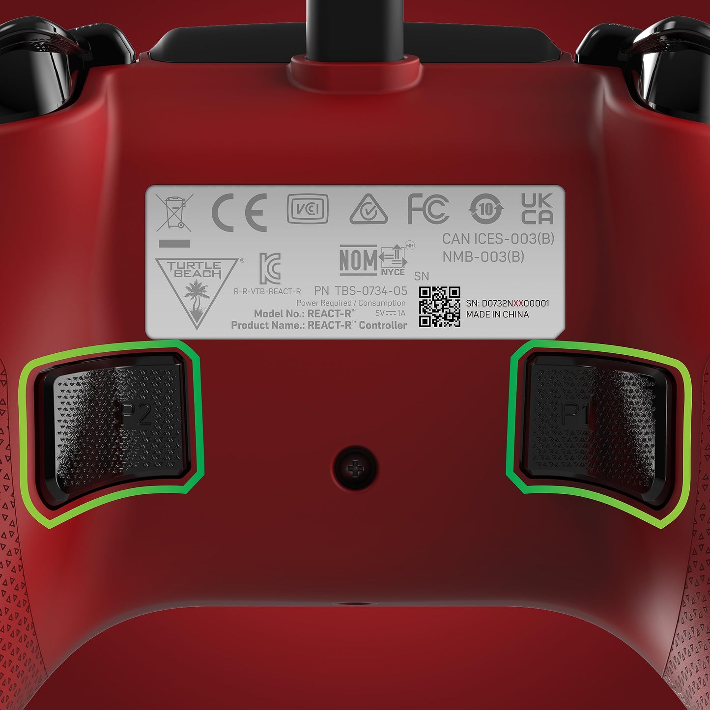 - Turtle Beach | React-R Red Wired Gaming Controller | Audio Controls, Mappable Buttons & Textured Grips  -