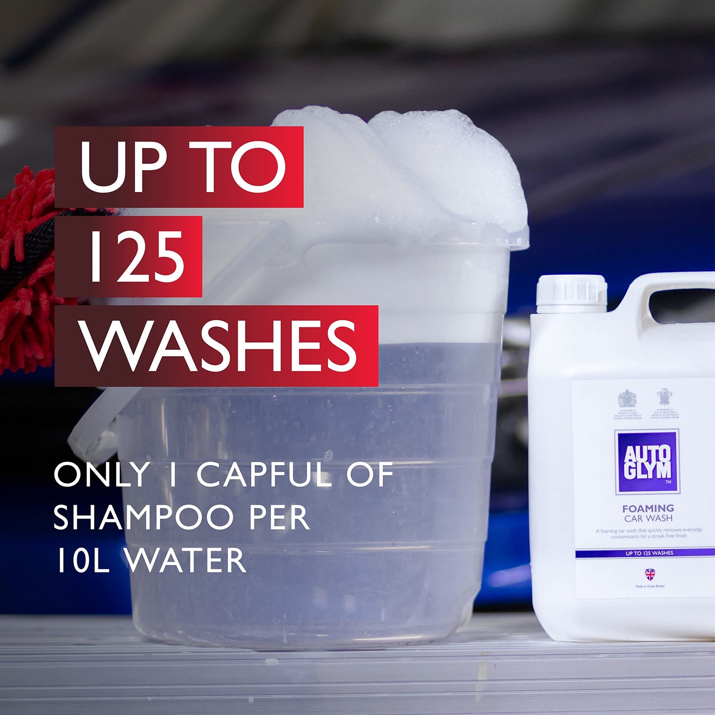 Autoglym Foaming Car Wash, 2.5 Litres - High Foaming Car Shampoo For All Bodyworks - pH Neutral, 125 Washes and Wax Safe Formula for Cleaning Car Exterior - Concentrated Car Wash Soap