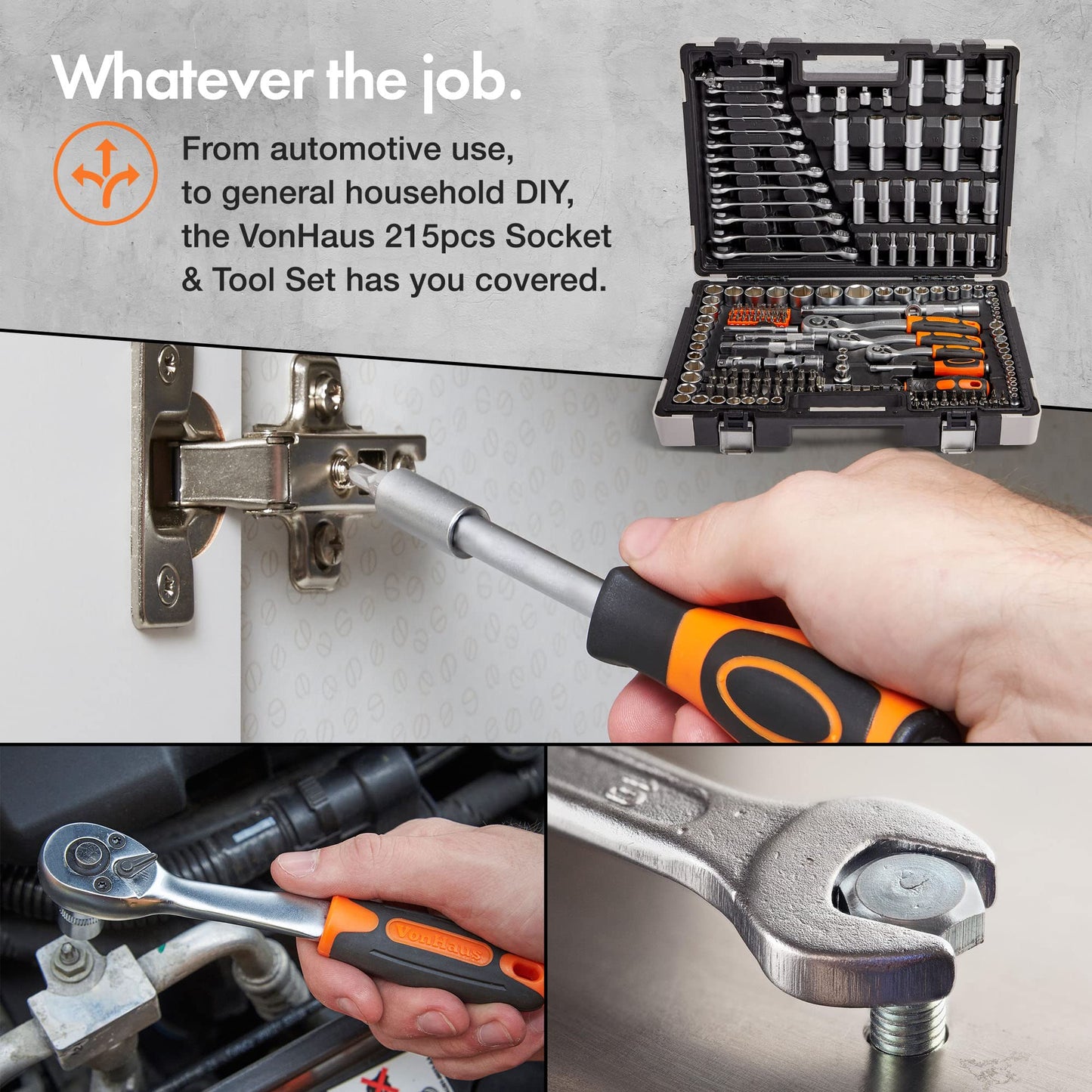 - VonHaus Socket Set - Comprising Socket Wrench, Sockets, Extension Bars, Ratchets and Torx