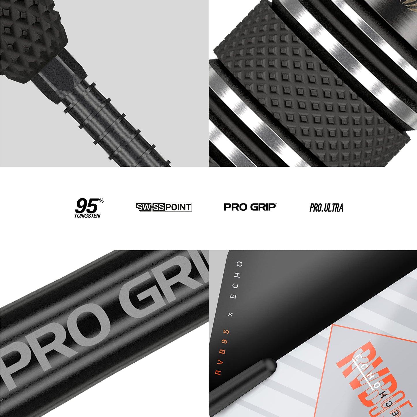 - Target Darts | Unisex | Rvb 95 | Tungsten | Swiss Point Set Steel Tip Darts | Black and Grey | 25G | UK -