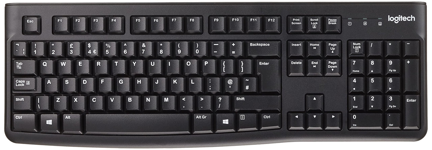 - Logitech K120 Wired Business Keyboard for Windows or Linux | USB Plug-and-Play | Full-Size | Spill Resistant -