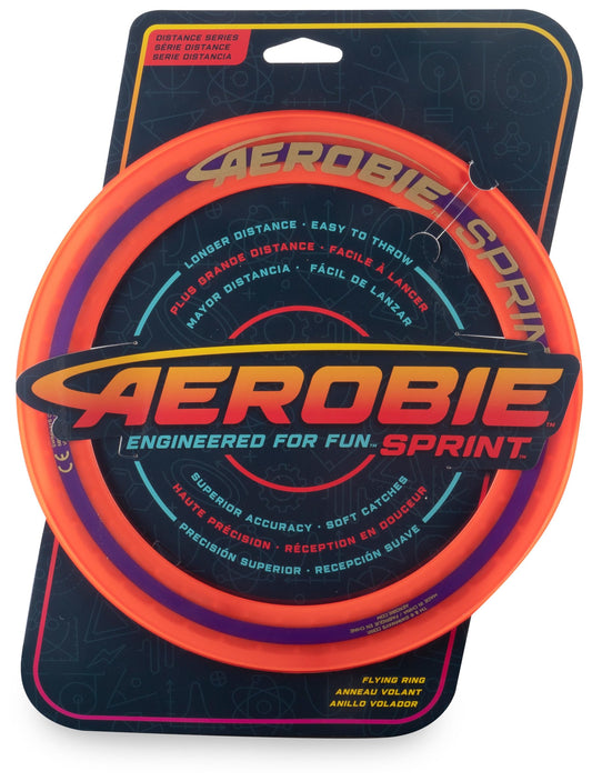 Aerobie Sprint Flying Ring, throw ring, 25.4 cm Diameter, Orange
