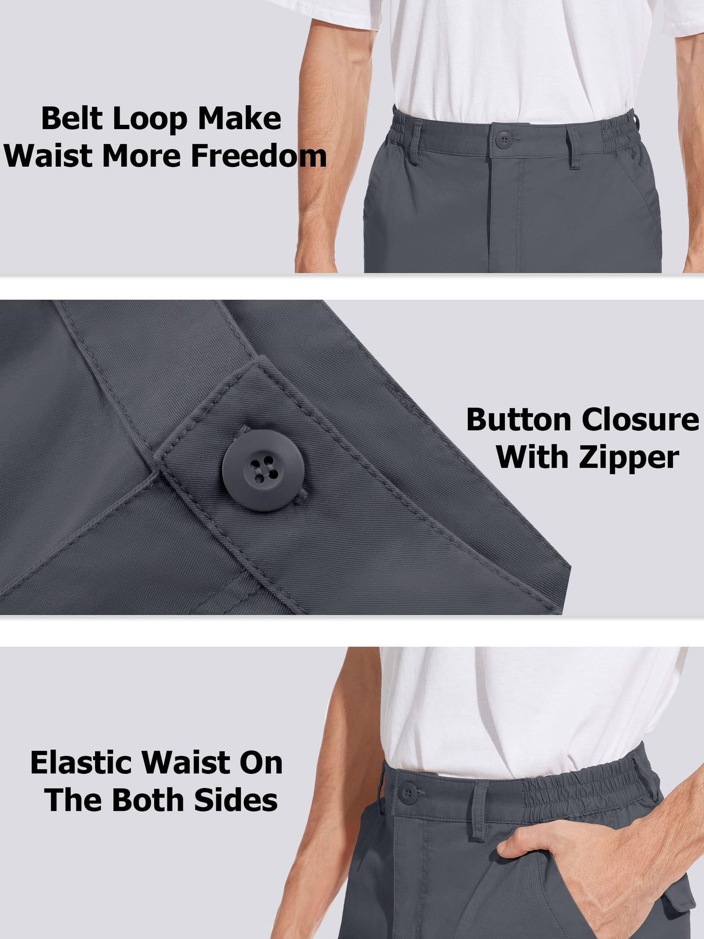 - TACVASEN Shorts | Elasticated Waist | Summer Breathable Cargo Shorts -