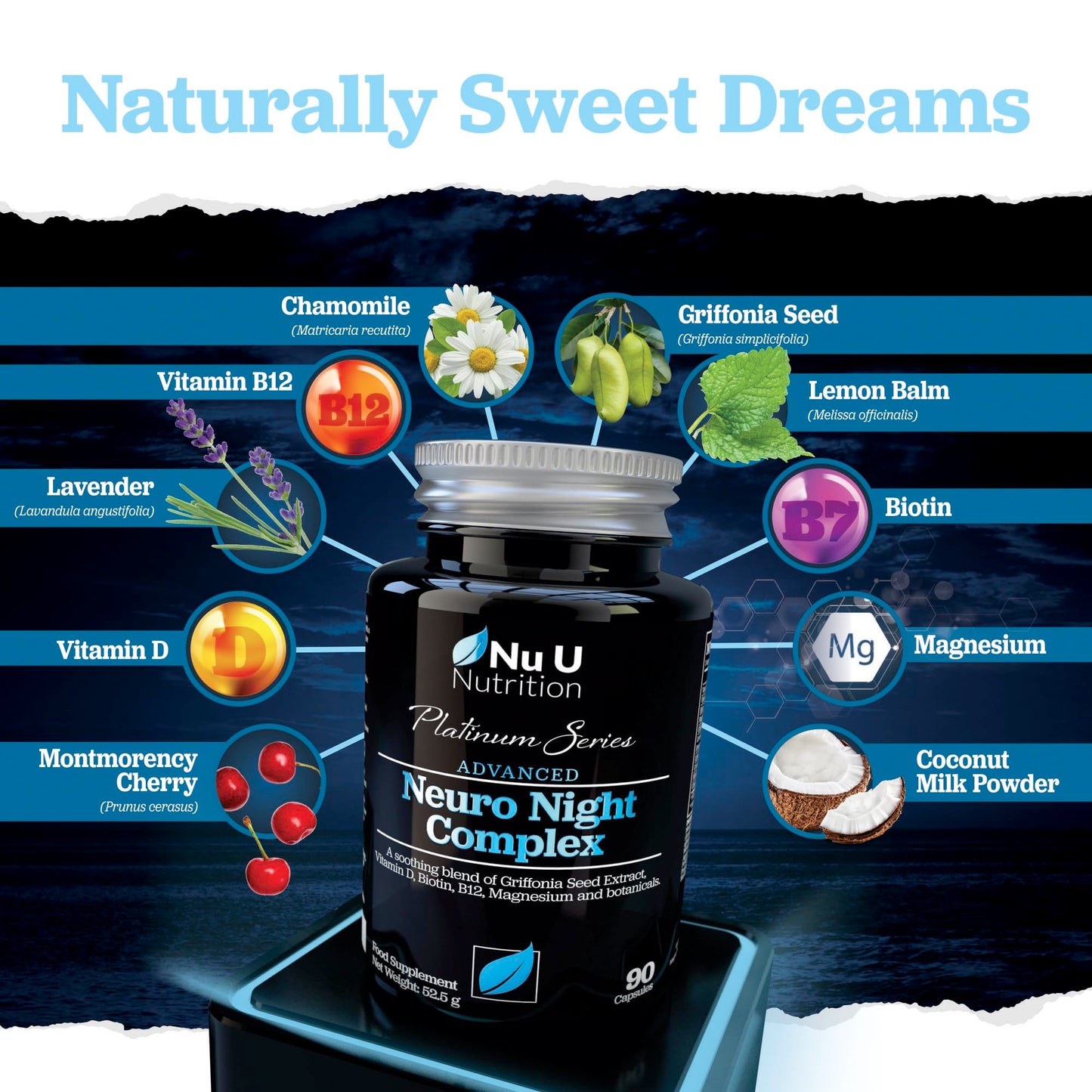 - Neuro Night Sleeping Aid with Griffonia Seed Extract | 90 Vegetarian Capsules -