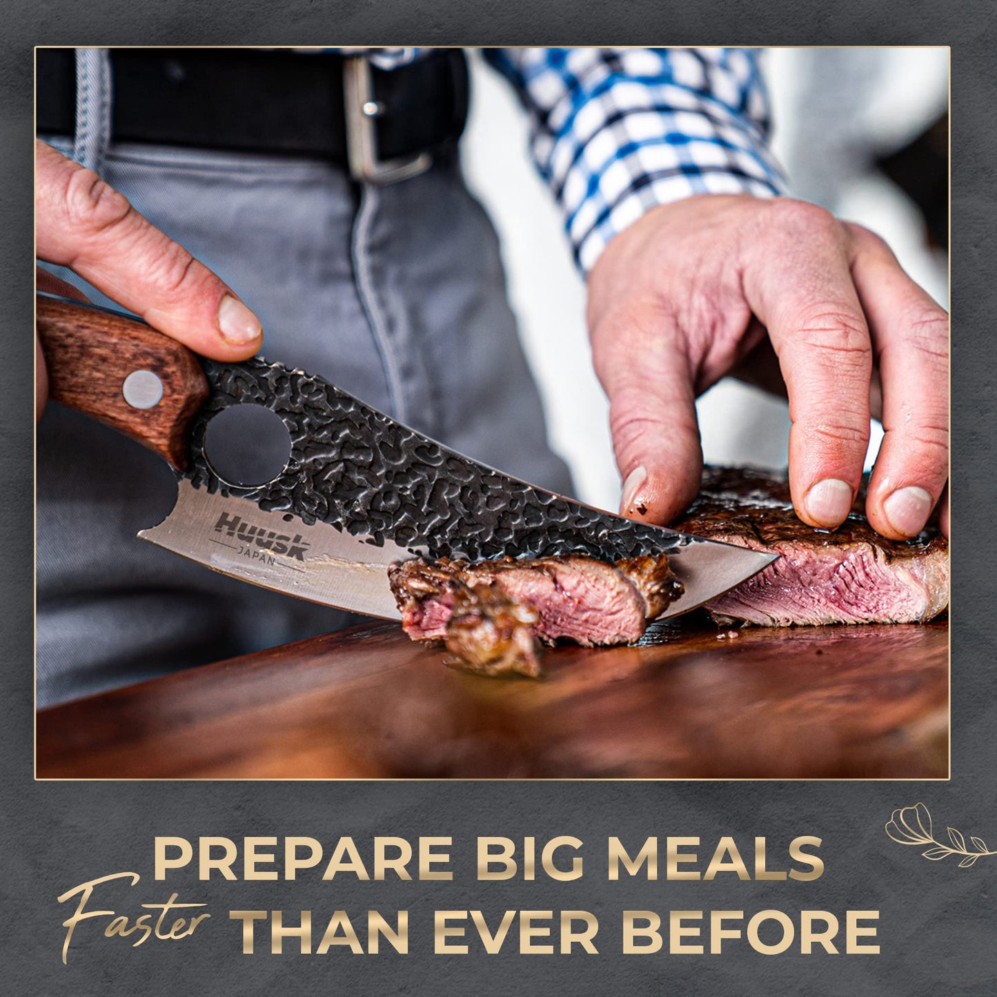 - Huusk | Japanese Kitchen Knife Set With Premium Leather Sheath | Designed For Balance And Control -