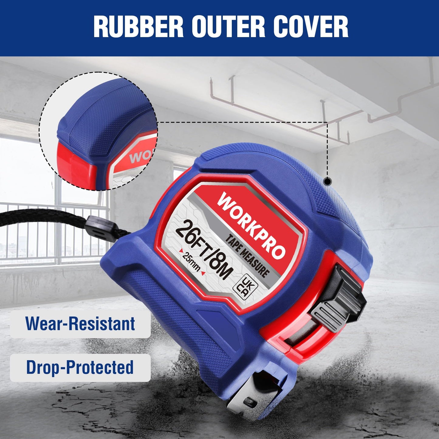 - WORKPRO Tape Measure 8M 26FT, Retractable Professional Measuring Tape