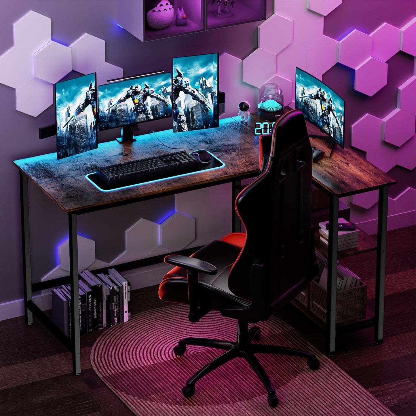 - WOODYNLUX L Shaped Desk - 43 Inch Gaming Desk, Computer Corner Desk