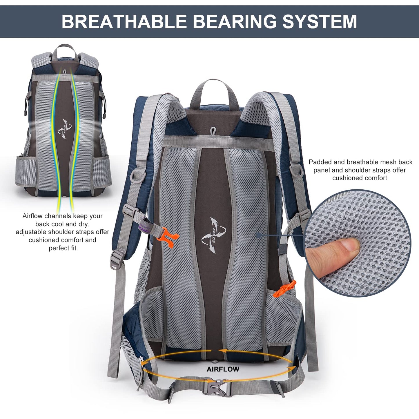 - MOUNTAINTOP Hiking Backpack | 40L | Water Resistent Trekking Rucksack -