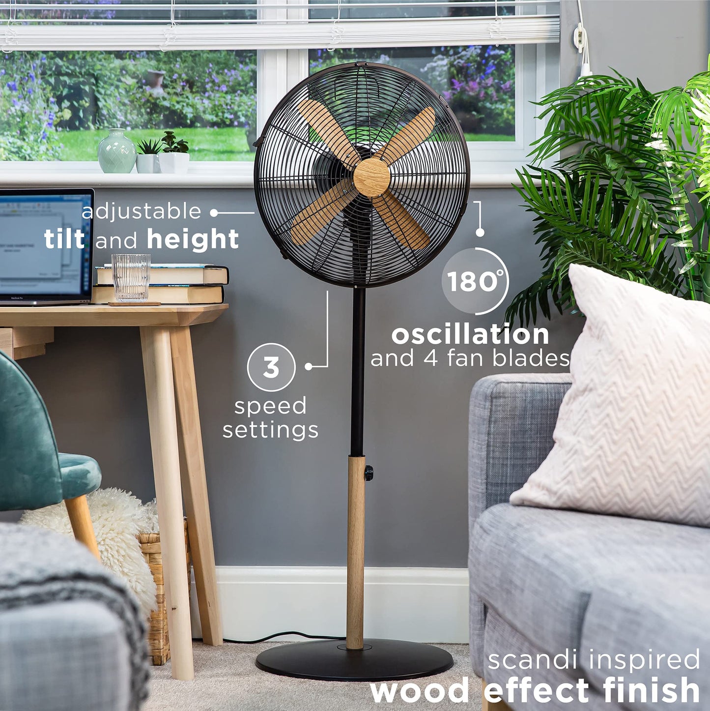 - Russell Hobbs | 16 Inch Scandi Electric Pedestal Fan | Tall Standing Fan -