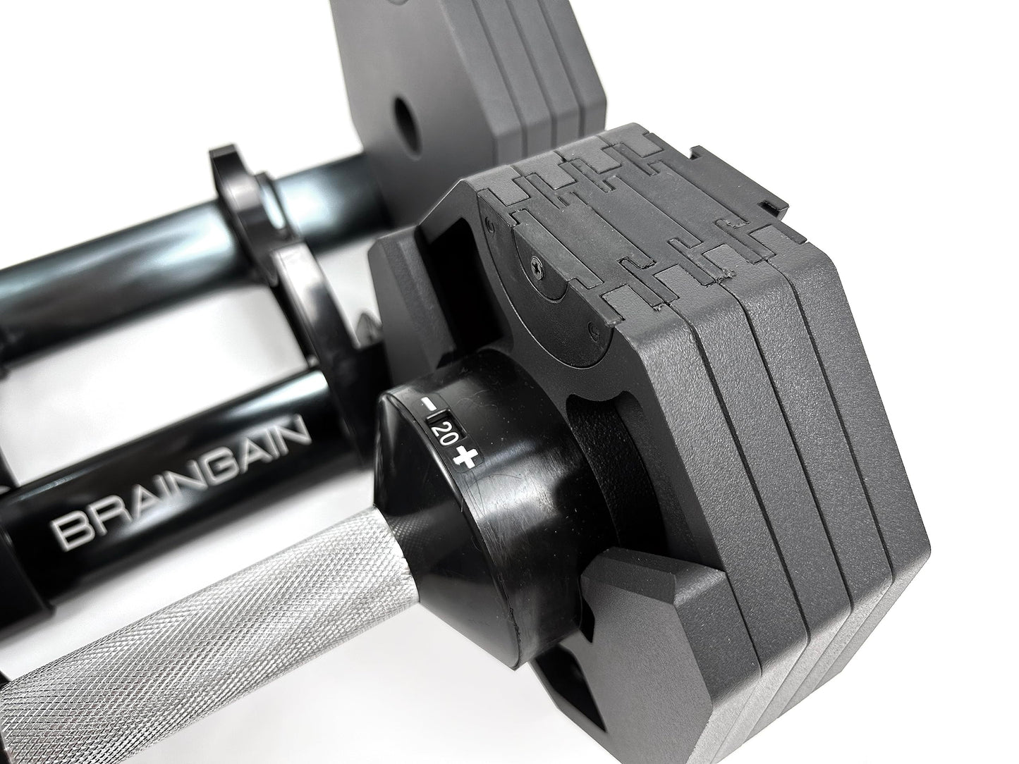 BRAINGAIN 16-in-1 40kg Octagon Adjustable Dumbbells PAIR Weight Set Affordable Dumbbells Adjustable Weights Space Saver Dumbbells for Home 2x 40KG (80kg total)