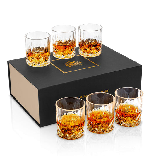 - KANARS Whiskey Glasses Set | Crystal Whisky Glass 300 ml | Unique Stylish Gift Box | 6-Piece -