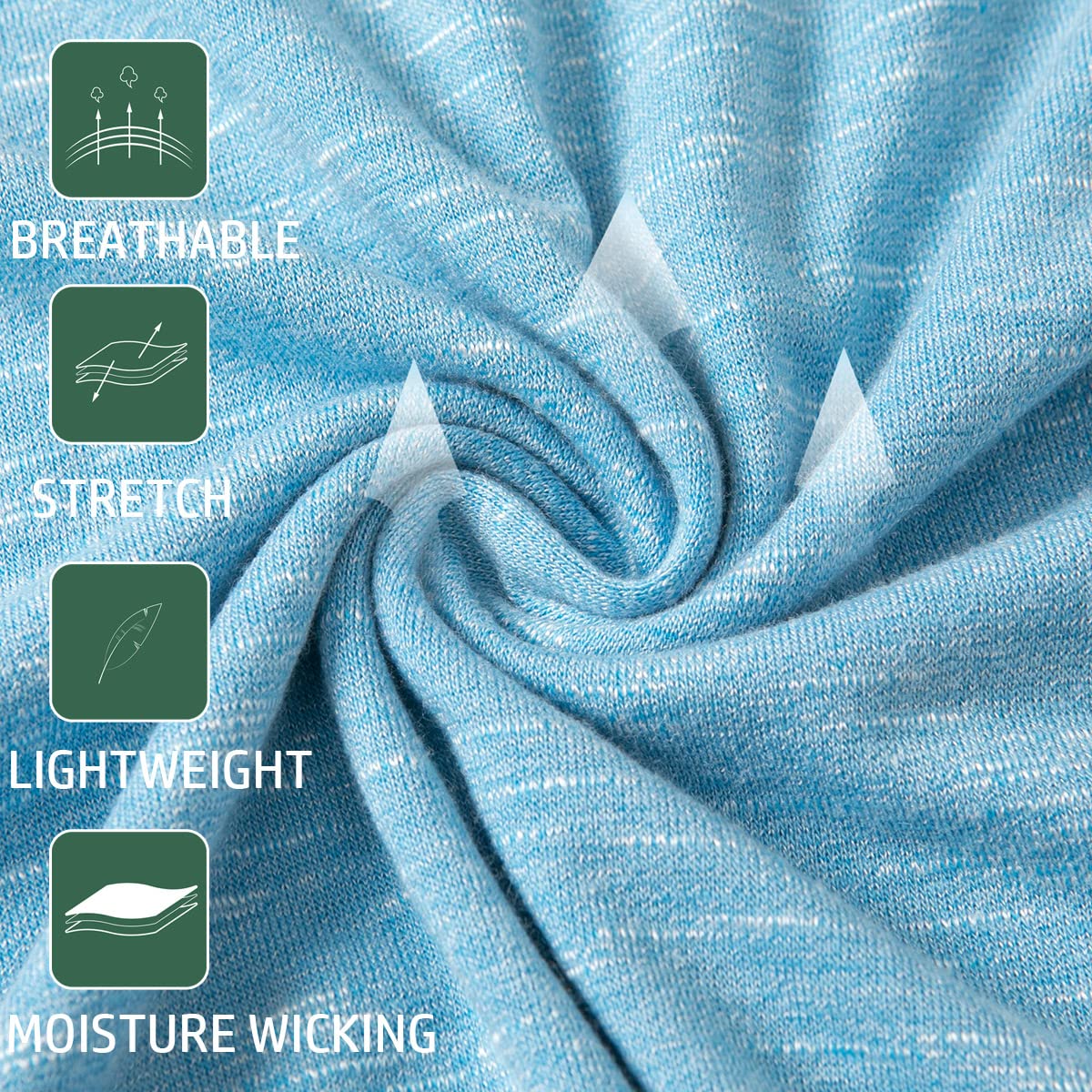 CARWORNIC Men's Quick Dry Hooded Tops Lightweight Running Hiking Athletic Hoodies Long Sleeve Thin Breathable Golf Top Active Sports Gym T-Shirt Men Outdoor Casual Fishing T Shirt Blue