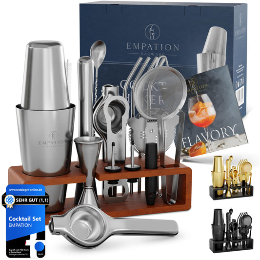 - EMPATION Cocktail Making Kit | 825ml Cocktail Shaker | 18 Piece Cocktail Set -