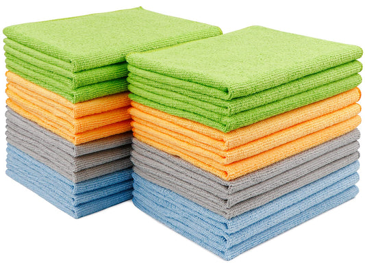 AIDEA Microfibre Cloth 24 Pack-Premium All-Purpose Cleaning Cloths for Cars-Soft & Absorbent Lint Free Streak Free Wash Cloth for House, Kitchen, Windows,30X40CM