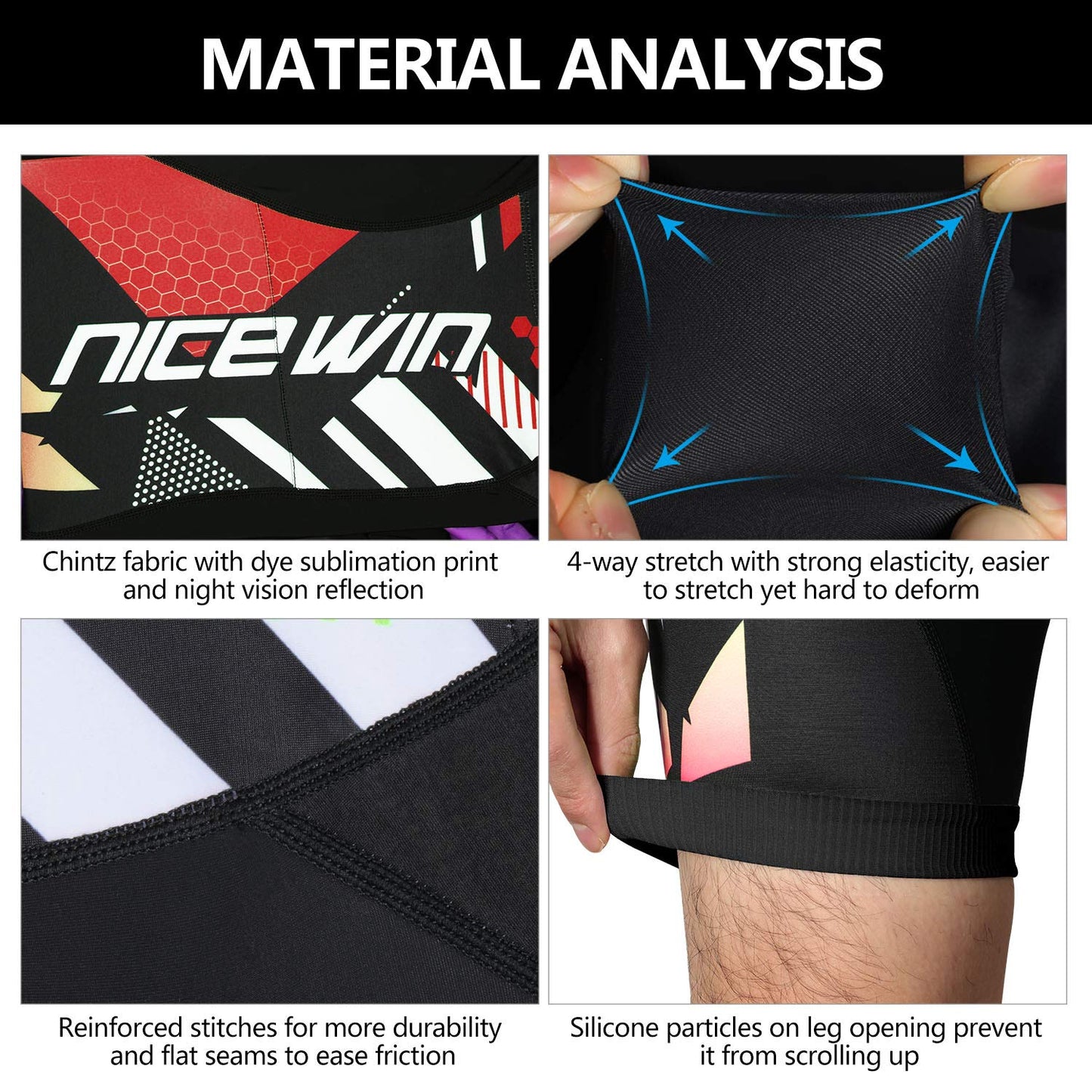 - NICEWIN Men’s Cycling Shorts | 3D Padded Quick-Dry Half Pants -