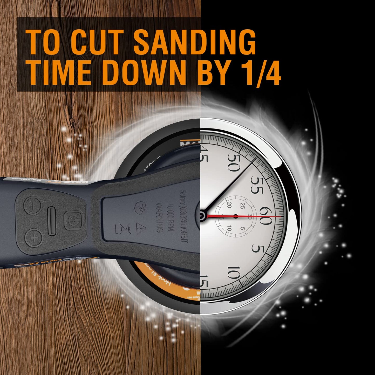 - MAXXT Brushless 5.0mm Random Orbital Sander | 230V Multi-Function | Variable Speed | Electric Orbital Sander -