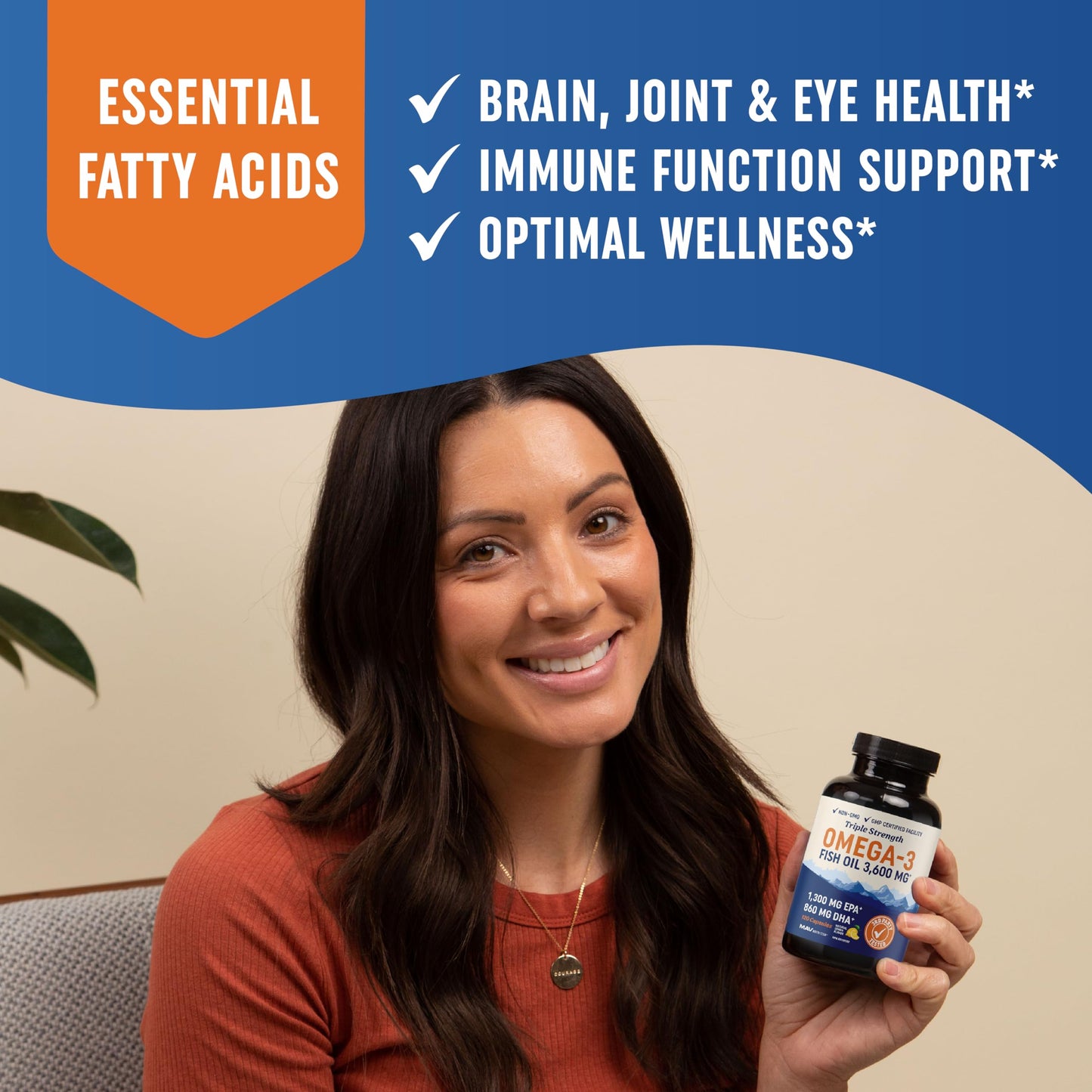 - Omega-3 Fish Oil Supplement 3600 mg | EPA & DHA | Best Source of Omega 3 | Lemon Softgel Capsules -